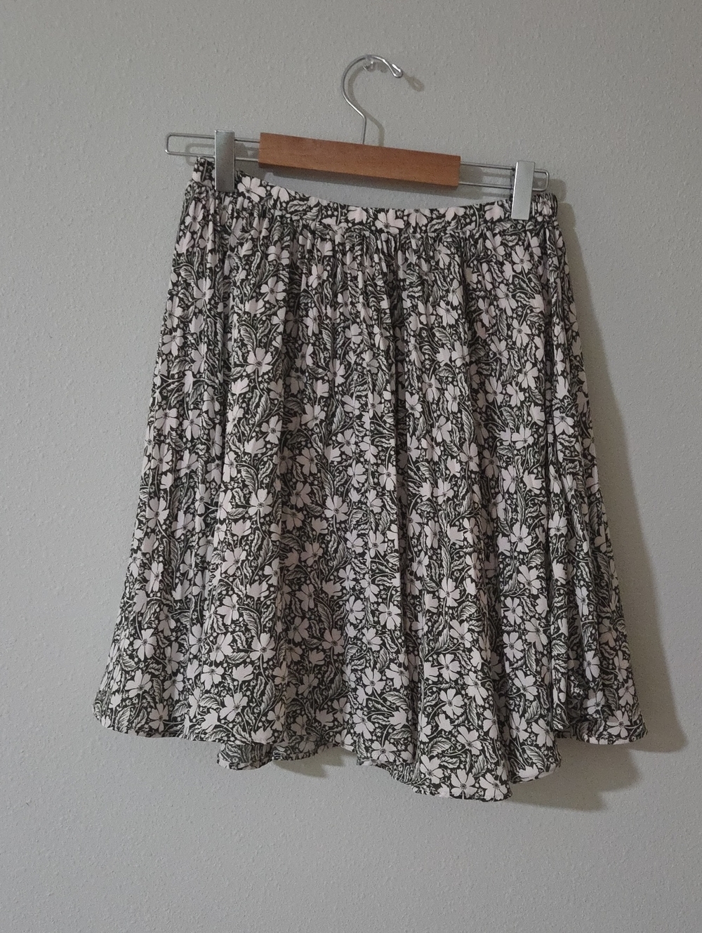 Green and Pastel Pink Floral Circle Skirt